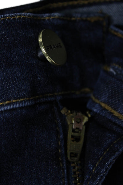 Frame Womens Dark Blue Skinny Ankle Jeans Button Size 25