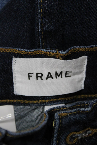Frame Womens Dark Blue Skinny Ankle Jeans Button Size 25