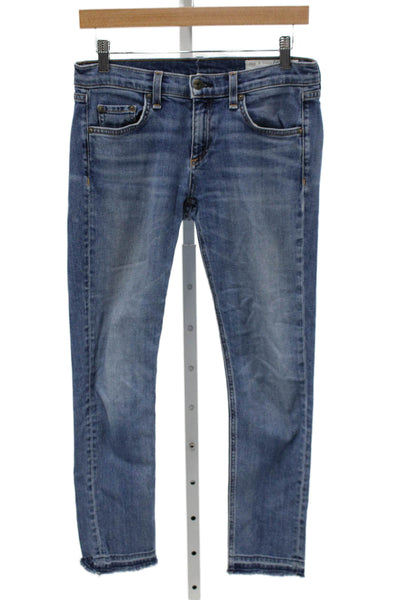 Rag & Bone Womens Ankle Skinny Jeans Blue Button Mid-Rise Size 26
