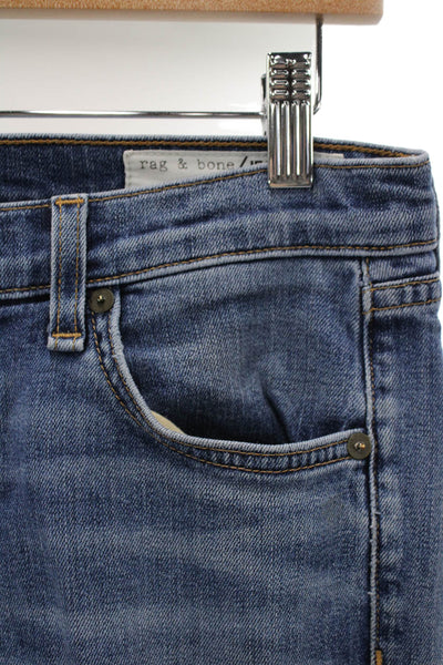 Rag & Bone Womens Ankle Skinny Jeans Blue Button Mid-Rise Size 26