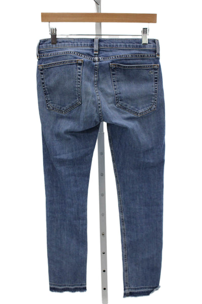 Rag & Bone Womens Ankle Skinny Jeans Blue Button Mid-Rise Size 26