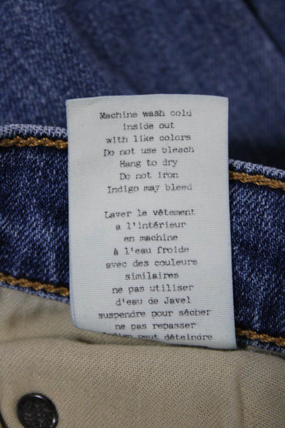 Rag & Bone Womens Ankle Skinny Jeans Blue Button Mid-Rise Size 26