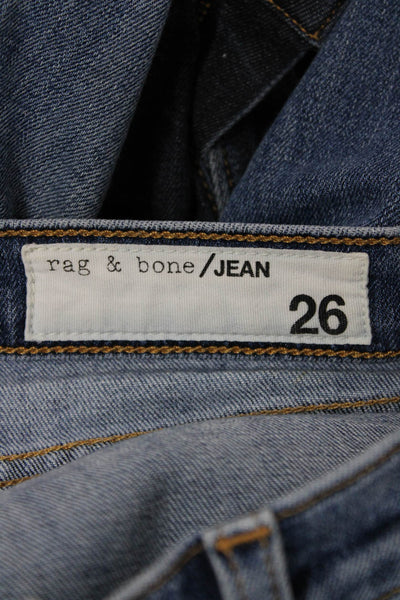 Rag & Bone Womens Ankle Skinny Jeans Blue Button Mid-Rise Size 26