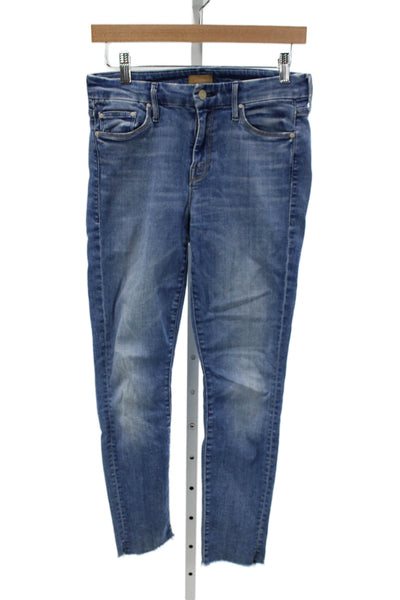 Mother Womens Ankle Skinny Jeans Blue Mid Rise 90s Size 26