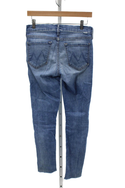 Mother Womens Ankle Skinny Jeans Blue Mid Rise 90s Size 26