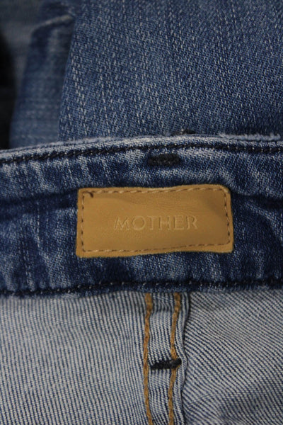 Mother Womens Ankle Skinny Jeans Blue Mid Rise 90s Size 26