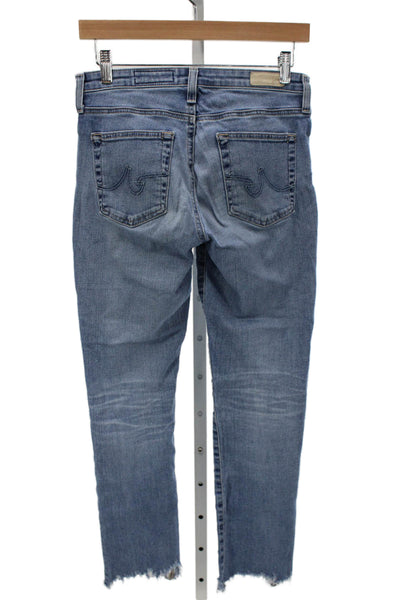 AG Womens Cropped Straight Blue Mid Rise Jeans 26 Inseam Size 26