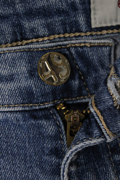 AG Womens Cropped Straight Blue Mid Rise Jeans 26 Inseam Size 26