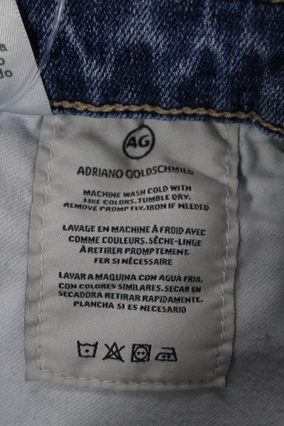 AG Womens Cropped Straight Blue Mid Rise Jeans 26 Inseam Size 26