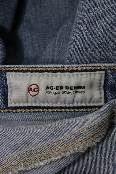 AG Womens Cropped Straight Blue Mid Rise Jeans 26 Inseam Size 26