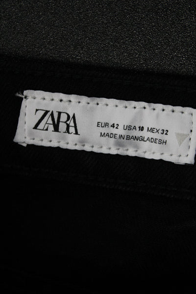 Zara Unisex Black High Rise Straight Jeans Size 10