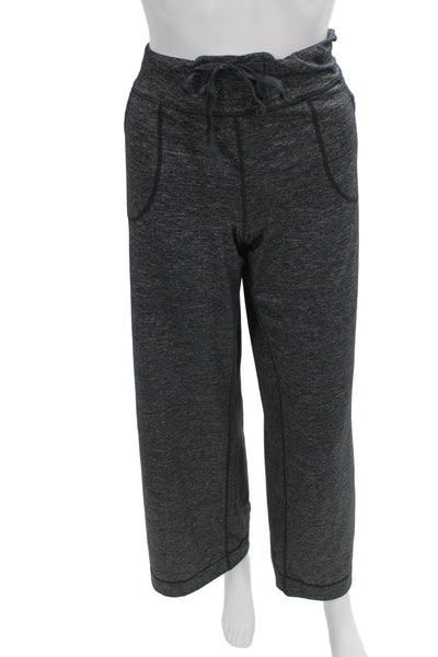 Lululemon Womens Cropped Sweatpants Dark Gray Drawstring Polyester Size 10