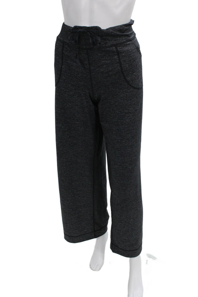 Lululemon Womens Cropped Sweatpants Dark Gray Drawstring Polyester Size 10