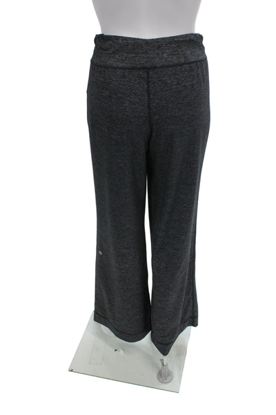 Lululemon Womens Cropped Sweatpants Dark Gray Drawstring Polyester Size 10