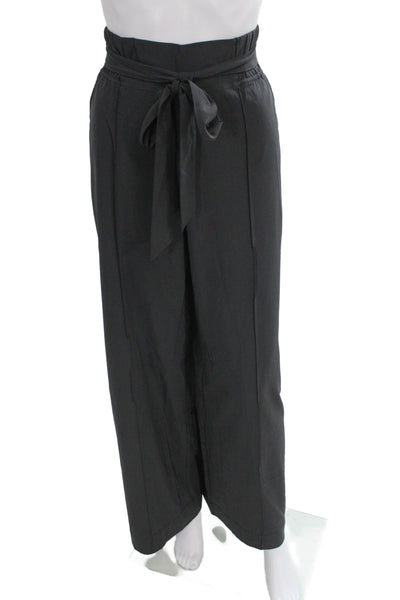 Lululemon Womens Paperbag Dress Pants Black Drawstring Size 12