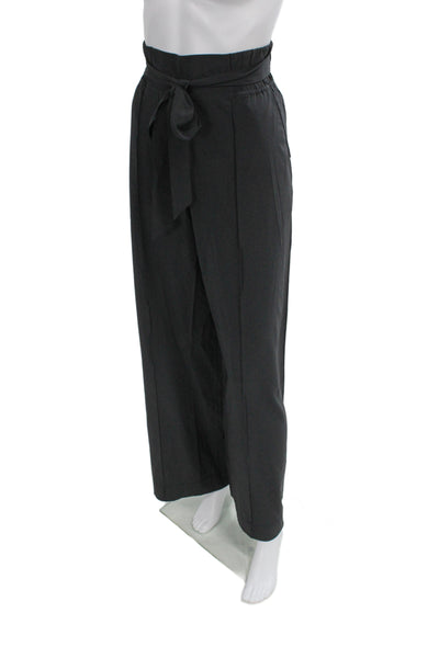 Lululemon Womens Paperbag Dress Pants Black Drawstring Size 12