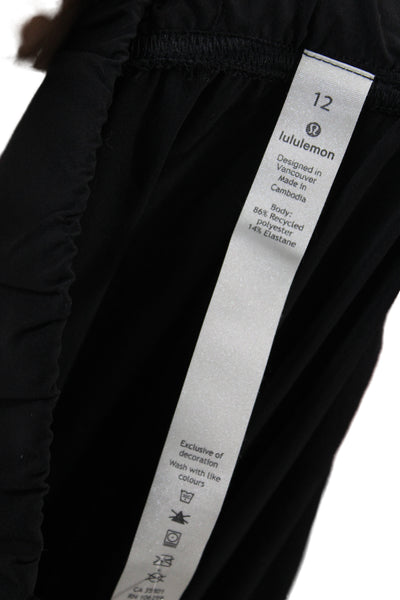 Lululemon Womens Paperbag Dress Pants Black Drawstring Size 12