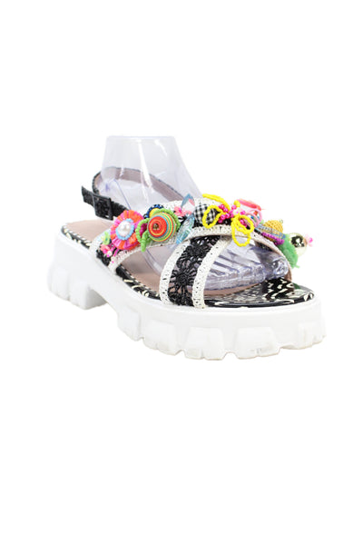 Betsey Johnson Women's Open Toe Bead Embellish Sandals Multicolor Size 9