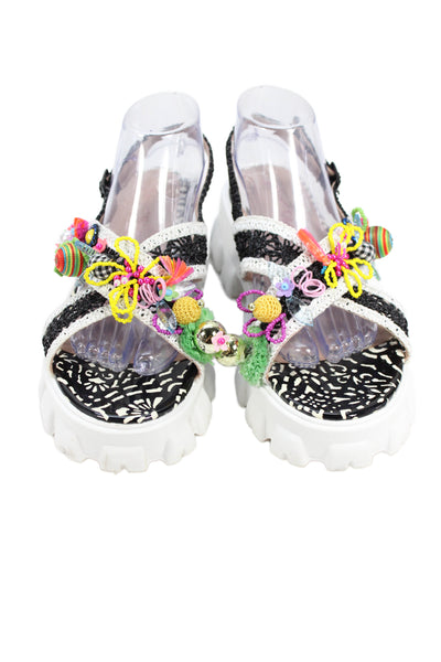 Betsey Johnson Women's Open Toe Bead Embellish Sandals Multicolor Size 9