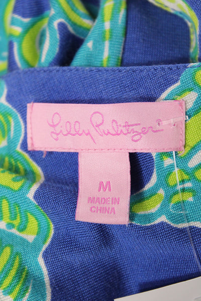 Lilly Pulitzer Womens Silk V-Neck Sleeveless Maxi Tank Dress Blue Tie Size M