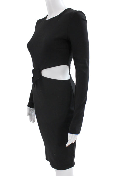 Bec & Bridge Women Bodycon Pencil Dress Black Crew Neck Long Sleeve Size 4