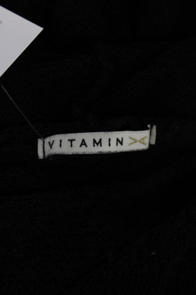 Vitamin A Womens Vest Hoodie Black Sleeveless Size L