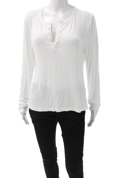 Favorite Daughter Womens White Modal Blend Long Sleeve Button Up Top Size XL
