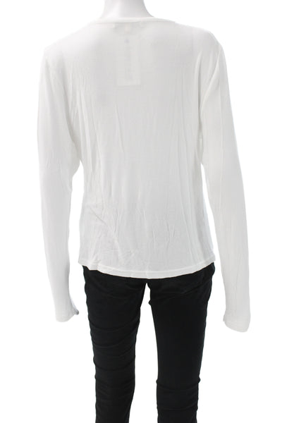 Favorite Daughter Womens White Modal Blend Long Sleeve Button Up Top Size XL