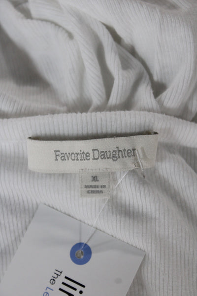 Favorite Daughter Womens White Modal Blend Long Sleeve Button Up Top Size XL