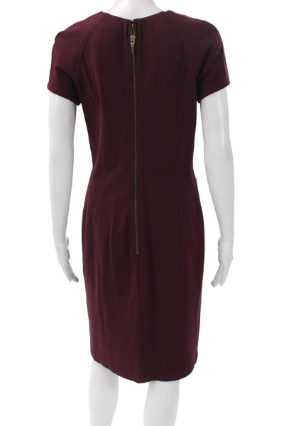 Lauren Ralph Lauren Women Sheath Dress Purple Short Sleeve Knee-Length Size 6