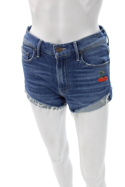 Mother Unisex Dark Blue Beach Shorts Button Closure Size 26