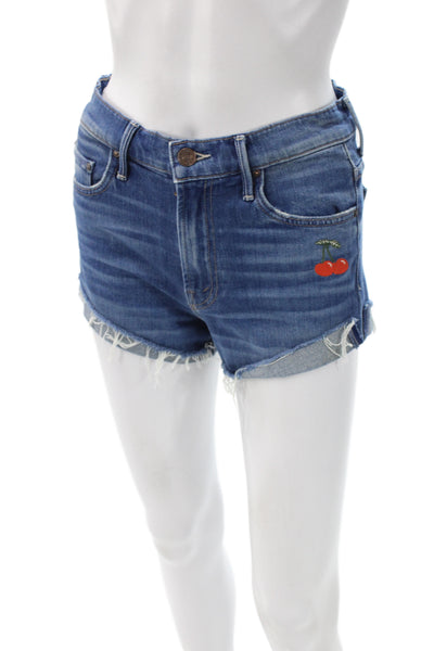 Mother Unisex Dark Blue Beach Shorts Button Closure Size 26