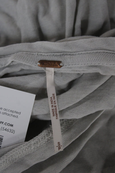 Free People Women Bohemian Gray Long Sleeve Cotton Linen Dress Size S