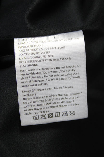 Milly Womens Sleeveless Tank Black Solid Zip Polyurethane Size S