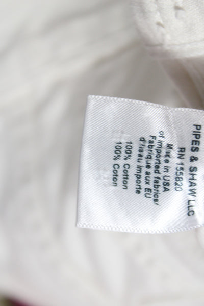 Veronica Beard Women Collared Short Sleeve Cotton Button Jacket White Size S
