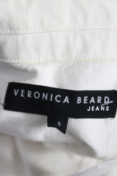 Veronica Beard Women Collared Short Sleeve Cotton Button Jacket White Size S