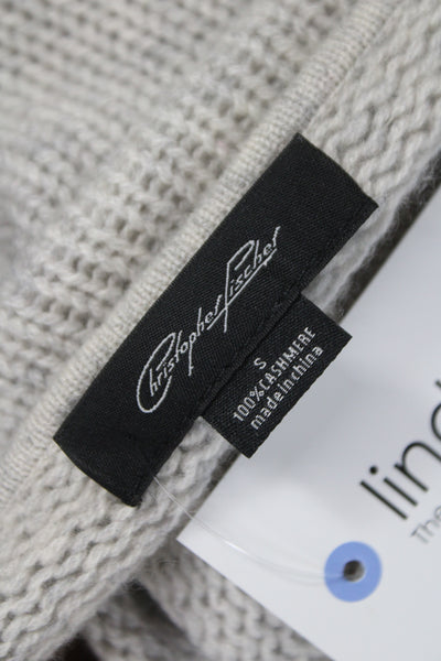 Christopher Fischer Womens Cardigan 100% Cashmere Gray Long Sleeve Size S