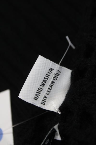 Autumn Cashmere Unisex Cardigan Black V-Neck Short Sleeve Cashmere Size XS