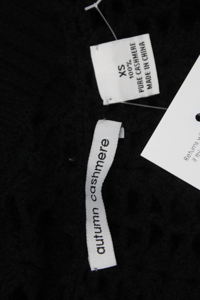 Autumn Cashmere Unisex Cardigan Black V-Neck Short Sleeve Cashmere Size XS