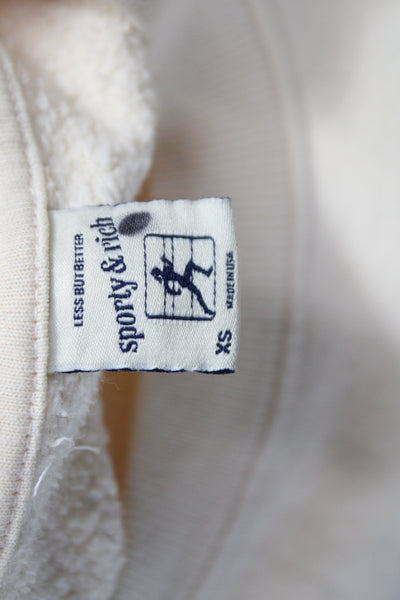 Sporty & Rich Womens Pullover Sweatshirt Beige Cotton Crew Neck Size XS