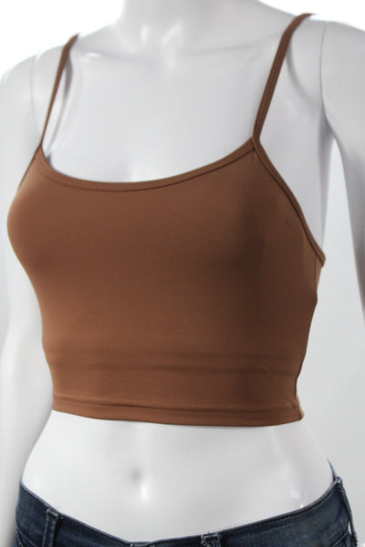 Strut This Womens Spaghetti Strap Sports Bra Brown Size One Size