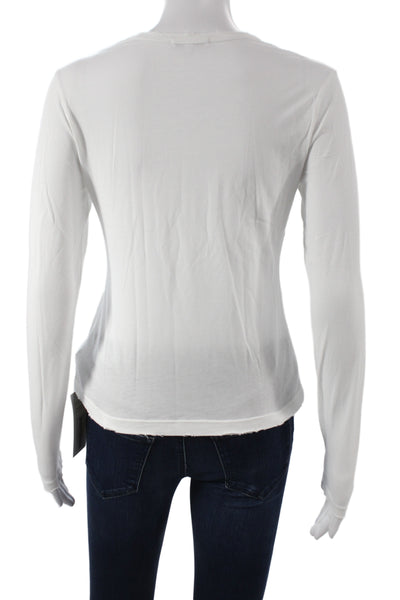 Cotton Citizen Womens Basic Crewneck Long Sleeve Supima Cotton T-Shirt Size XS