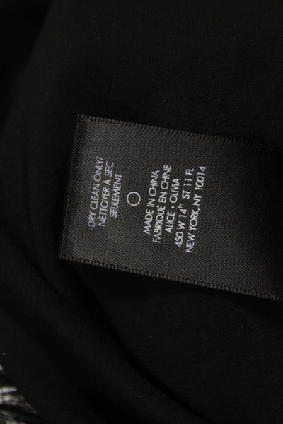 Alice + Olivia Women Wrap Dress Black V-Neck 3/4 Sleeve Geometric Size 2