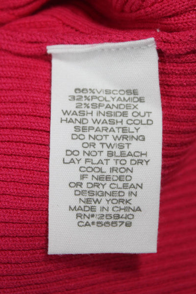 Intermix Womens Basic Sleeveless Crewneck Pink Tank Size L