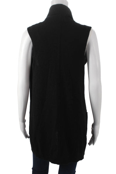 Saks Fifth Avenue Women Black Cashmere Sleeveless Vest Designer Size S