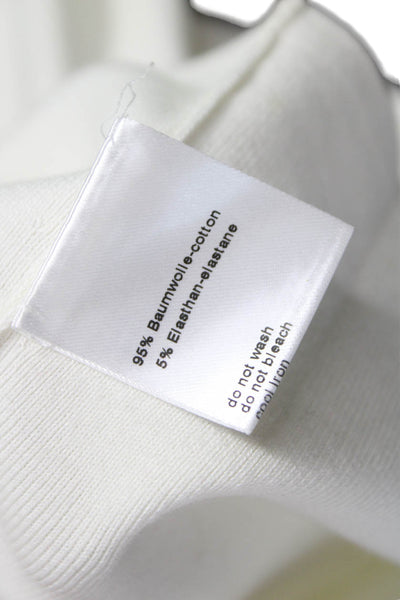 Akris Women White Cotton V-Neck Sleeveless Basic Tank Size 12