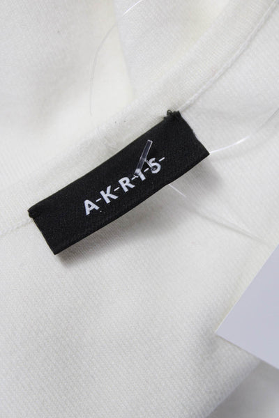 Akris Women White Cotton V-Neck Sleeveless Basic Tank Size 12