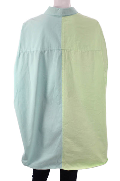 Blanca Womens Light Blue Basic Collared Long Sleeve Button-Up Top Size M