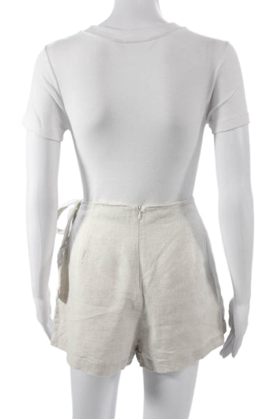 Reformation Womens Wrap Skort Beige Linen Mini Size 8
