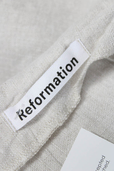 Reformation Womens Wrap Skort Beige Linen Mini Size 8